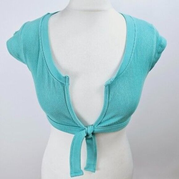 NWOT Urban Outfitters Out From Under Go For Gold Seamless Tie-Front Top Size M - Picture 5 of 10